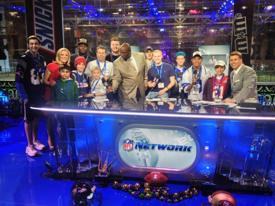Shuttleworth poses on the set of the NFL Network along with other Make-A-Wish participants and show hosts | ian shuttleworth photo