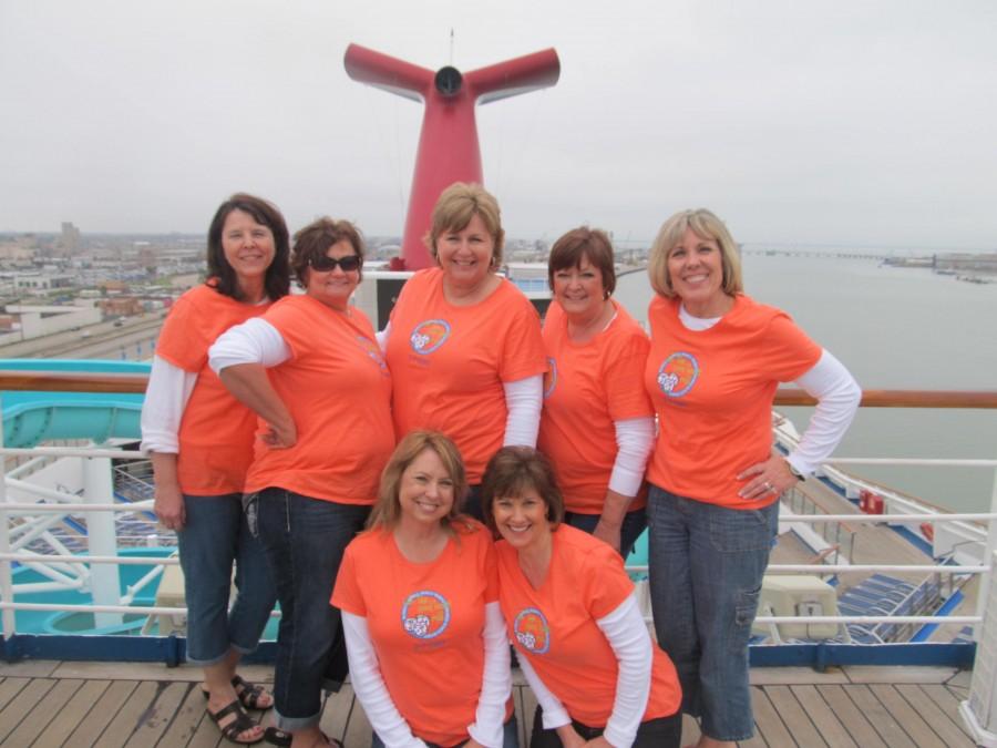 Secretary Diane Grappe with her Bonco friends of 20 years aboard Carnival Cruise ship Triumph. | photo courtesy of Glenda Smith