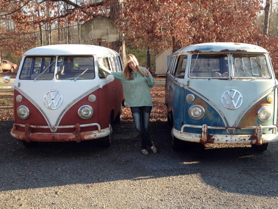 Lindsey Suggs with her two VW buses | lauren sanders photo