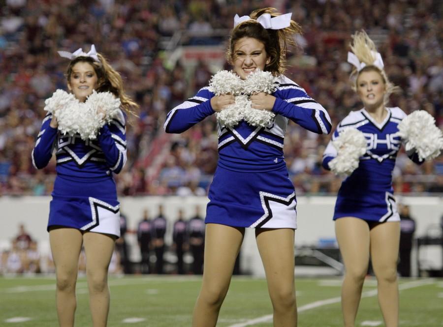 Sophomore Hadley Balisterri and the dance team perform during halftime at the Salt Bowl. | photo Jake Dean