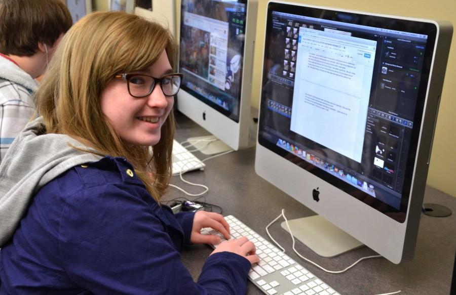 While working on a project in AV Tech & Film, junior Gabriella Crowley explains her transition from home school to public school.