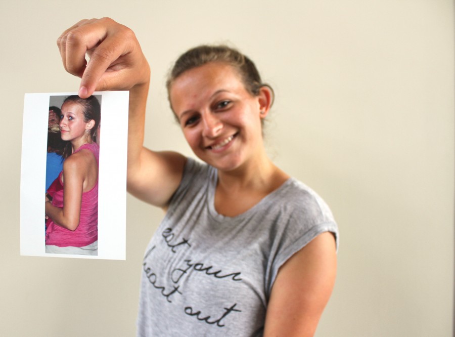 Wearing her Eat your heart out shirt, sophomore Lulu Lessenberry shows us her journey through a photo. 