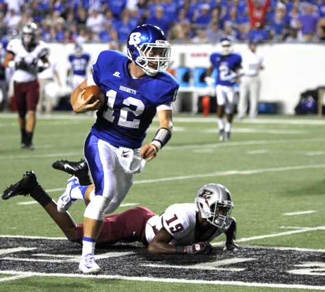 Brandan Warner sprints towards the endzone at the Salt Bowl on Sept. 25th. Photo|Madison Morehead 