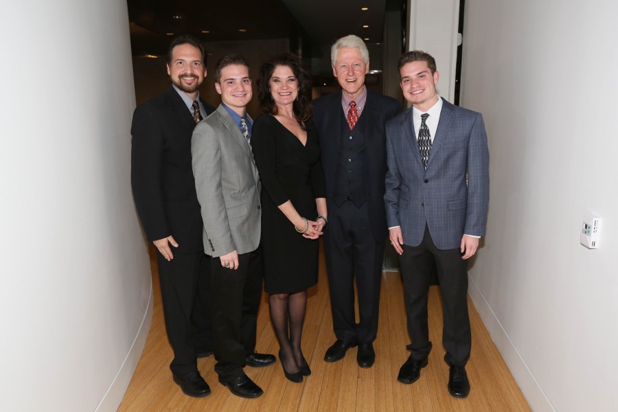 The Carnahan family with former U.S. president, Bill Clinton, at the Clinton Library.