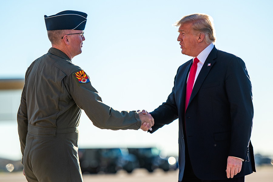 President Donald J. Trump and Brig Gen. Todd Canterbury at Luke Air Force Base, Oct. 19, 2018.