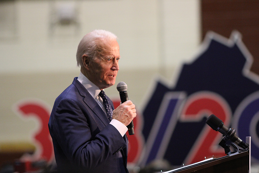 Democratic Presidential Candidate, Former Vice President Joe Biden speaks at a rally in Norfolk, Virginia at Booker T. Washington High School. Photo by Carter Marks, Royals Media.
