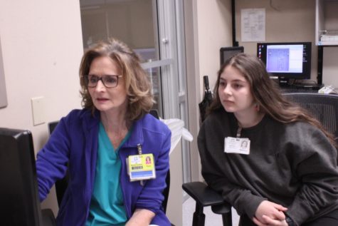 Senior Madison Blank learns from Saline Memorial Hospital  staff in the labor and delivery unit. The staff teachers her how to recognize issues in newborn babies and what the hospital does to combat these issues.