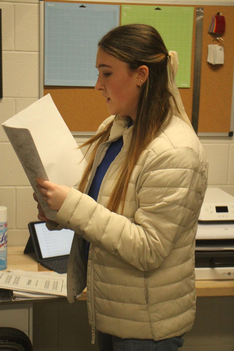 Sophomore Hannah Heston practices for Choir All-State.