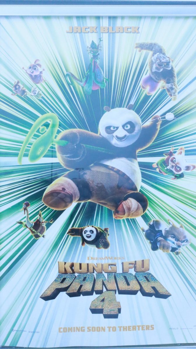 Promotional Material for the Kung Fu Panda 4 movie outside Tinseltown Theater in Benton, Arkansas. 