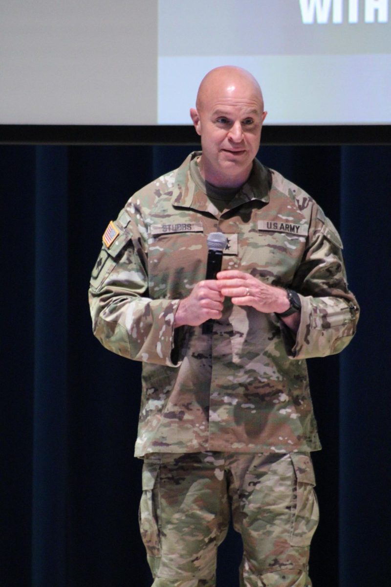 General Stubbs gave his speech on April 12th 2024 in the Bryant High School Auditorium. Stubbs discussed how as the future of America it is important that as the future we contribute to America to better everyone. 