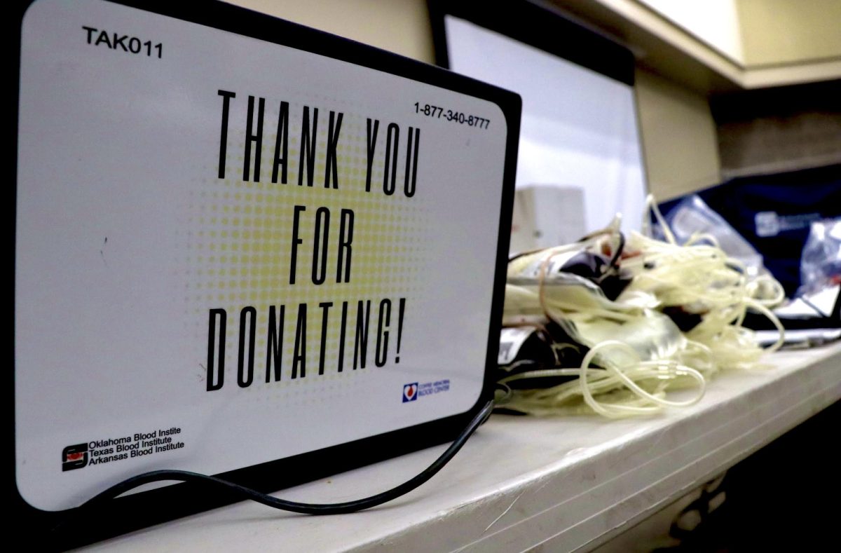 A “Thank you!” Sign provided by the Arkansas Blood Institute.
