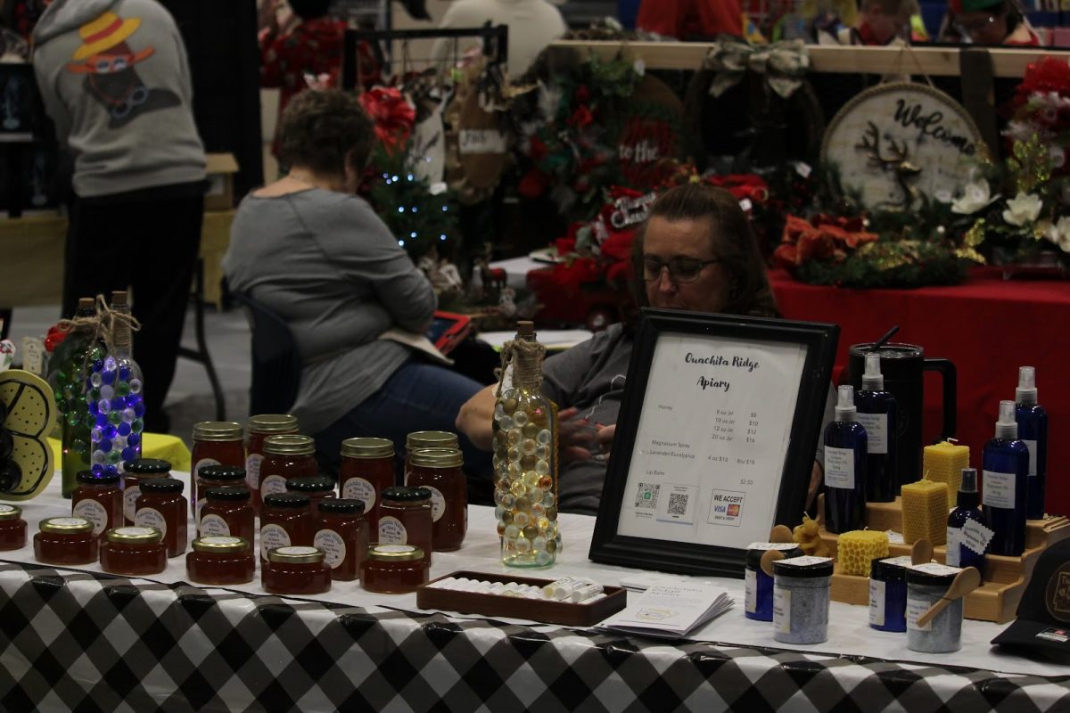 Ashley Griesemer, who’s new to the honey-selling business, gathered the honey herself, selling all-natural honey lip balm and candles made of beeswax. “We just started a business. My husband uses a lot of honey, and we were buying a lot. So he decided that why not have bees collect honey for himself, but then he ended up selling it all because so many people wanted it,” Griesemer said. “I was very scared because I did not want to get stung, but it doesn’t bother me  anymore.” 