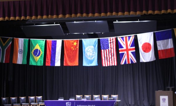 The Arkansas Model UN conference held at UCA begins with the opening session in the Ida Waldran Auditorium on Friday, Nov. 22.